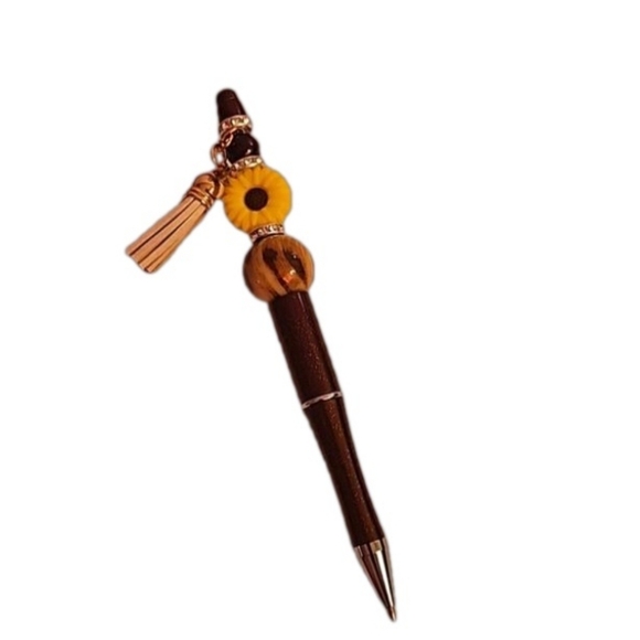 Hand Crafted Set of 3 beaded Pens Fall, Halloween, Floral design  Handmade Gifts - Picture 4 of 17